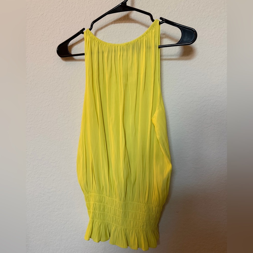 Catherine Malandrino Lemon Yellow Pleated Blouse